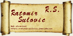 Ratomir Šulović vizit kartica